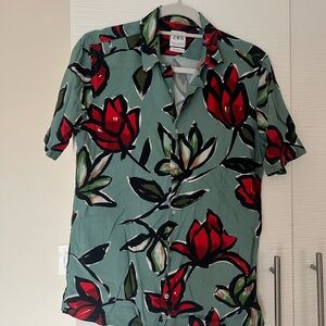 Zay Men's Floral Green Shirt